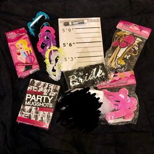 Bachelorette Party kit veil, garters, straws, sash